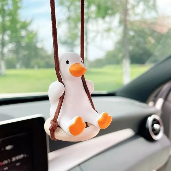 Swinging Duck Car Hanging Ornament for Rear View Mirror - Picture 2 of 2